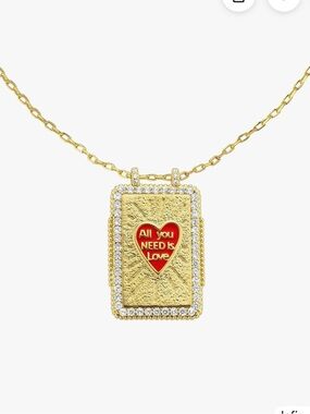 Mayamar gold necklace with “ All u need is love” engraving NEW